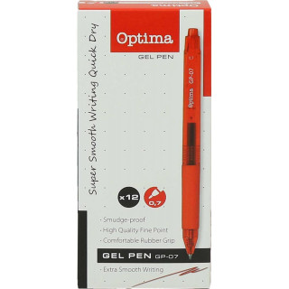 Gel pisalo Optima GP-07, rdeče, 0.7mm 120912