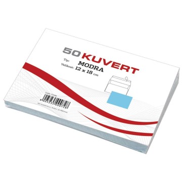 Kuverta B6 MODRA 120x180mm 80gr 50/1  SI 23166