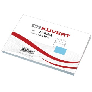 Kuverta B6 MODRA 120x180mm 80gr 25/1 SI 23166A