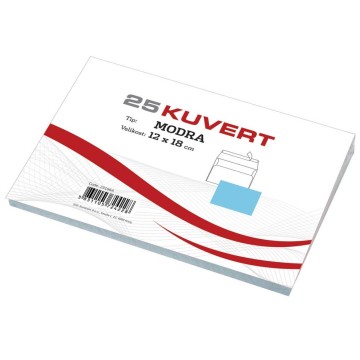 Kuverta B6 MODRA 120x180mm 80gr 25/1 SI 23166A