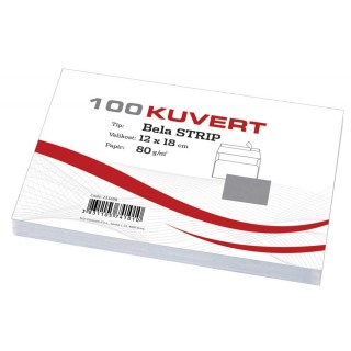 Kuverta B6 BELA 120x180mm 80gr 100/1 SI 23169B