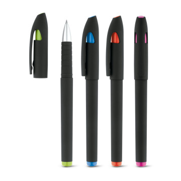 SPACIAL. Soft touch ball pen with ABS cap and clip