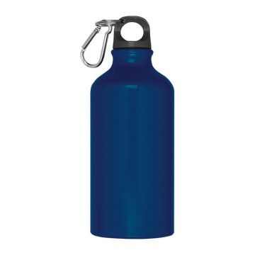 Metal drinking bottle with carabiner Kielce