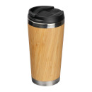 Lesena potovalna skodelica s kovinsko notranjostjo 400ml Bamboogarden, beige 156413