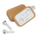 Brezžične bluetooth slušalke v leseni polnilni postaji AirBuds Barcelona, beige 257913